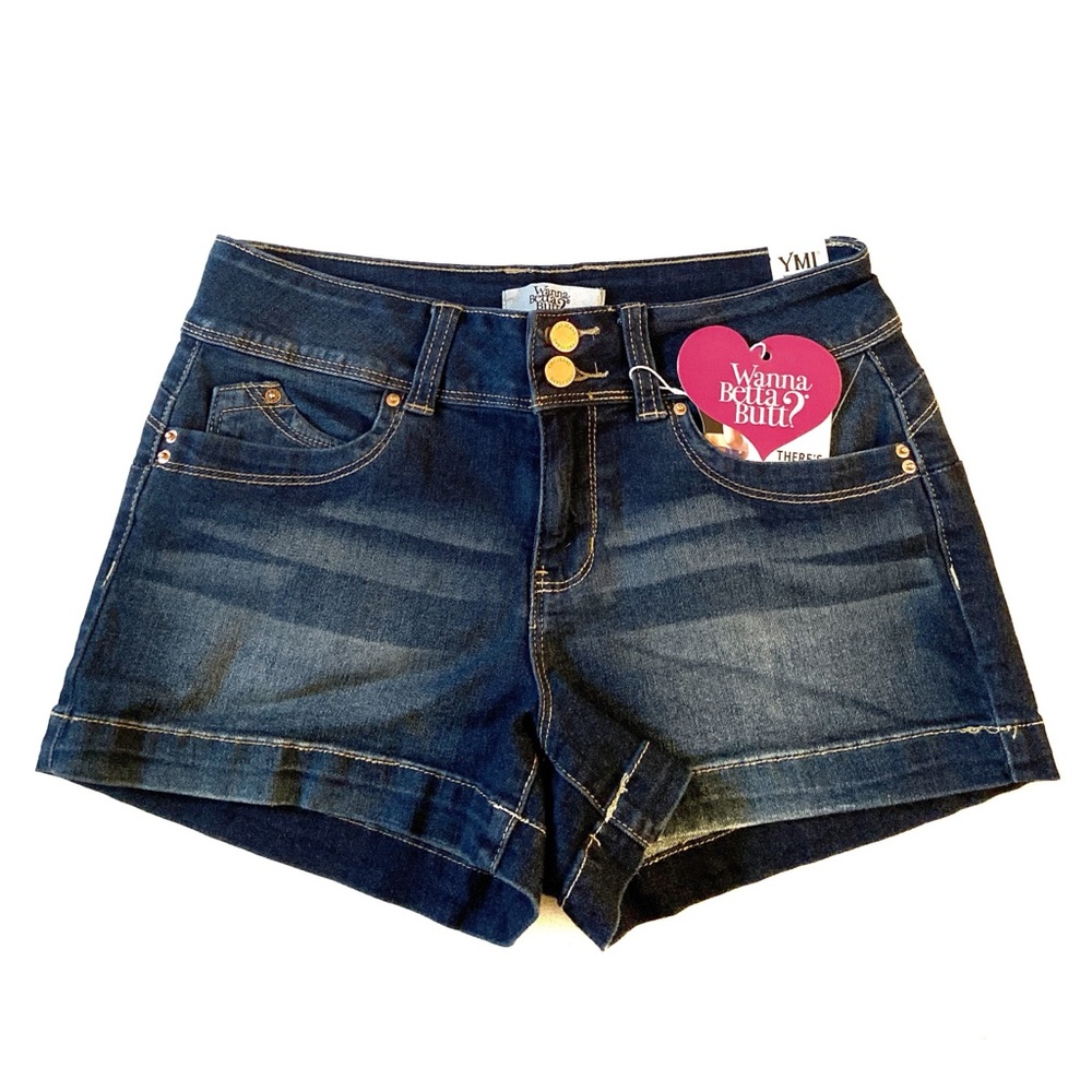 Mid Rise Butt Lifting Denim Shorts